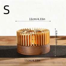 Aluminum Alloy Hollow Frame Tea Pot Warmer With Removable Wooden Base, Suitable For Heating Tea, Coffee, Milk, Food Both Indoors And Outdoors, Decorative Function Included - Multicolor - View 13