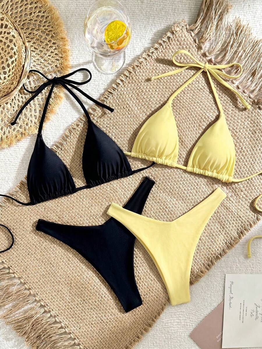 Swim Vcay 女款純色海灘度假泳衣套裝 - 彩色 - 查看 1