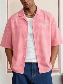 SWAVVY Men's Short Sleeve Shirt - Pink - View 4