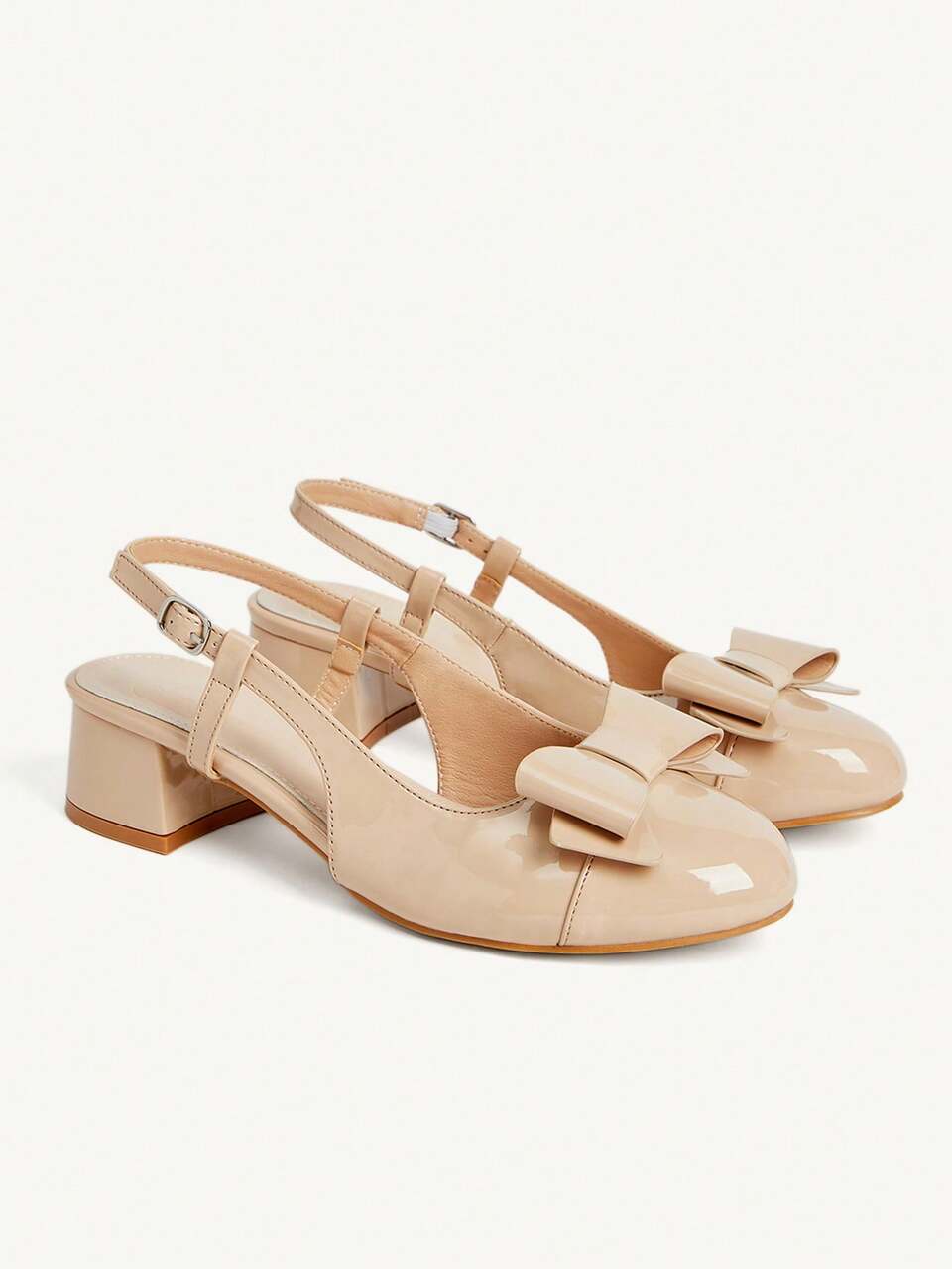 CUCCOO CHICEST Spring And Autumn New Apricot Thick Heel Round Toe Mary Jane Cute Bow Fashion Women's High Heel Shoes Fall Shoes
