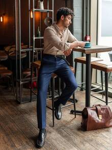 YOUESAWY YOUESAWY Camisa de manga larga con cuello vuelto, diseño de tela texturizada con rayas y pliegues, de ajuste holgado, de poliéster ligero, estilo minimalista vintage, adecuada para salidas casuales, el hogar y el transporte - Marrón - Ver 3