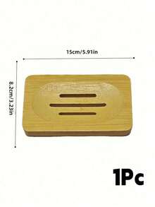 Zazumi 1Pc Natural Bamboo Soap Dish, Solid Bamboo With Slotted Drainage, Keeps Soap Dry And Neat, Ideal For Bathrooms, Kitchens, Perfect For Christmas, Valentine's & Wedding Decor. - multicolor - View 10