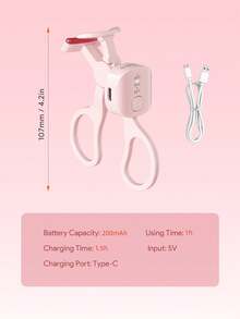 JMMO Rechargeable Heated Eyelash Curler With 3 Temperature Modes, USB Portable Electric Lash Curler Long Lasting Natural Lashes Lift Makeup Tool For Women - Multicolor - View 6