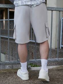 LEOGASHI LEOGASHI New Men's Multi-Pocket Casual Cargo Shorts, Stylish & Versatile, Fashionable Knee Length Cargo Shorts - Light Grey - View 2