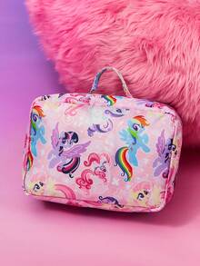My Little Pony X SHEIN 可爱卡通图案印花旅行收纳袋，网状表面，分类收纳，多种尺寸可选，适用于各种尺寸的包袋，非常适合短途旅行、长途旅行、日常居家收纳等各种场景，适合男孩、女孩、男士、女士和学生，图案包含暮光闪闪、云宝黛西、柔柔、碧琪、珍奇、苹果嘉儿等卡通人物，象征友谊，是理想的礼物之选。 - 粉色 - 查看 4