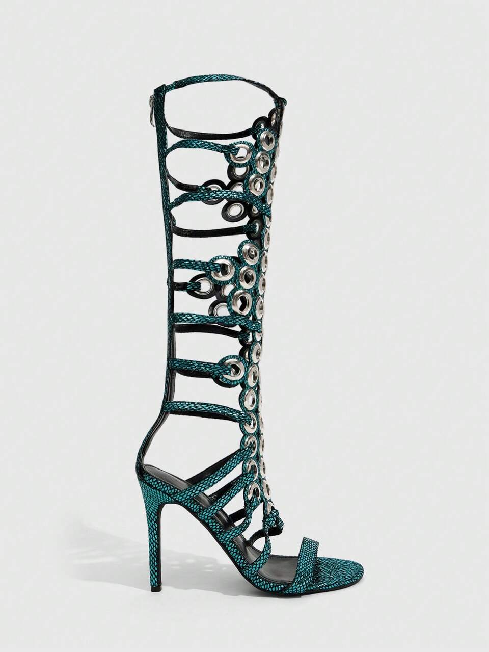 CUCCOO SZL Women's Fashionable Hollow-Out Ornate High Heel Sandals Valentine's Day