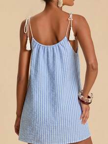 Travachic Women's Striped Spaghetti Strap Beach Cover-Up - Multicolor - View 2