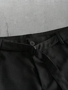CalleClaro 男士純色休閒百搭日常穿著短褲 - 黑色 - 查看 7