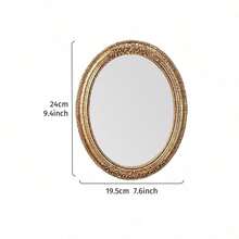 Cirelle 1pc Vintage Gold Ornate Oval Wall Mirror For Bathroom, Bedroom, Living Room, Traditional Victorian Rococo Style Decorative Carved Frame Hanging Mirror - 1PC - View 15