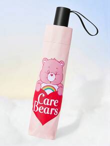 SHEIN X Care Bears 卡通熊印花黑膠手動傘，防紫外線遮陽防雨傘，可愛粉色折疊陽傘，適合日常通勤、戶外活動與粉絲 - 粉色 - 查看 7