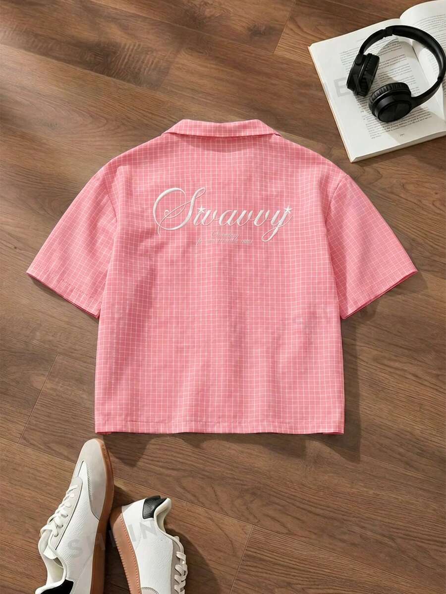 SWAVVY Men's Short Sleeve Shirt - Pink - View 1
