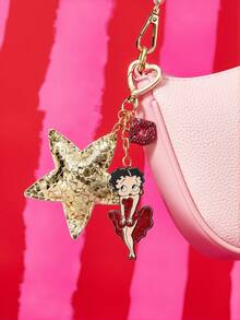Betty Boop x SHEIN 五角星形金屬合金包包吊飾，亮面，紀念品，收藏品，適合禮物、錢包、書包、背包、汽車裝飾、節慶 - 混色 - 查看 4