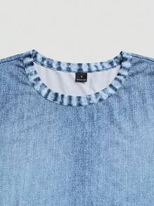 GlowEve Women's Summer Denim Effect Fitted Dress - Blue - View 3