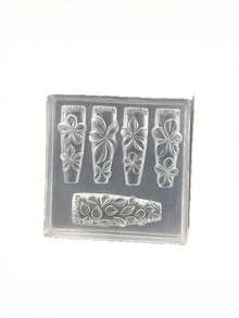 3D Flower Nail Art Mold, Camellia Orchid Lily 5-Petal Blossom Stamp Plate, Clear Silicone Stamping Tool For Spring Summer Nail Design - Clear - View 8