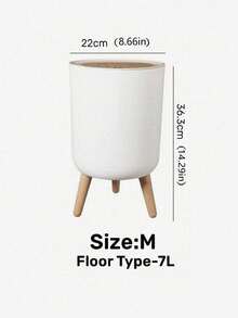 1 件便携式垃圾桶，厨房，浴室，家居，家居用品 - 白色 - 查看 14