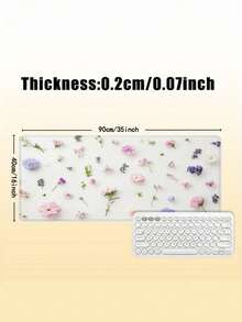1 PC Extra Large Non Slip Rubber Base Stitched Edges Durable Smooth Surface Pastel Floral Gaming Desk Pad For Women Office Gaming Setup Gift For Her Spring Summer Large Desk Mat Cute Mouse Pad Aesthetic Desk Accessories - multicolor - View 11