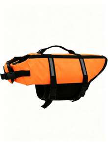 1pc Adjustable Dog Life Jacket, High Buoyancy With Rescue Handle, Suitable For Small, Medium And Large Dogs For Swimming And Boating - Orange - View 9