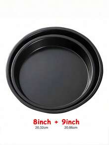 6-10inch Black Carbon Steel Circular Pizza Baking Tray Anti Stick Cake Baking Pan Microwave Oven Baking Tray Pie Tray Cookie Trays For Kitchen Restaurant - Multicolor - View 9