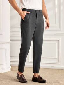 Officeau Men's Casual Pocketed Versatile Daily Wear Pants - Grey - View 5