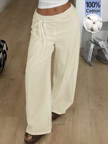 Coolane Women's Summer Vacation Casual Holiday Renaissance Fair Daily Wear Comfortable Butter Yellow Straps Baggy Wide Leg Pants Summer Outfits For Women - Apricot - View 2