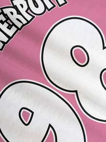 THE POWERPUFF GIRLS X SHEIN Women's Letter Cartoon Print Short Sleeve Casual T-Shirt - White - View 5