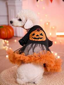 PETSIN Halloween Pumpkin Mesh Tutu Skirt For Pets - Multicolor - View 4