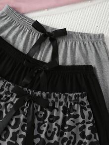 Lowkey Lull 3件組女款夏季休閒蝴蝶結裝飾睡褲 - 彩色 - 查看 8