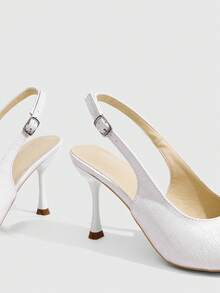 CUCCOO SZL White Stone Pattern Pointed Toe Fashionable Elegance Temperament Commuter High Heels - White stone pattern - View 5