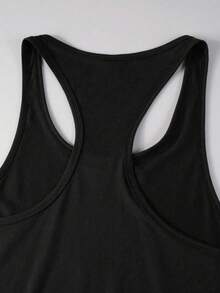 Manfinity Homme Camiseta sin mangas de cuello redondo de unicolor casual y versátil para hombre - Negro - Ver 5