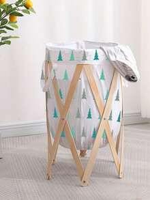 1PC Large Capacity Modern Simple Lacquer Frame Fabric Collapsible Laundry Basket Portable Space Saving Multifunctional Toy Clothes Storage Organizer For Bedroom Bathroom Living Room Gift Home Organization Must Haves - Multicolor - View 13