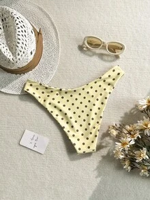 Swim Mod 女款波點三角比基尼泳褲，適合夏季度假海灘穿著 - 彩色 - 查看 5