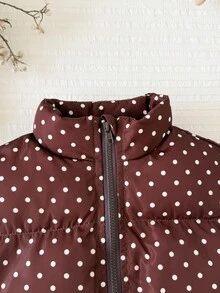 SHEIN 女嬰編織波點立領無袖加厚背心 - 彩色 - 查看 3