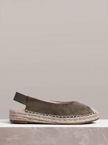 Styleloop Zapatos de mujer, ante verde hierba, zapatos de talón abierto, zapatos de pescador, casuales y cómodos para uso en vacaciones, zapatos planos - Verde claro - Ver 5