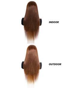 ALL READY WIG Peruca Glueless de Cabelo Humano Castanho, Pronta para Usar, Pré-Cortada, 26 Polegadas, 5x6, Peruca Reta Glueless Castanho Chocolate de Cabelo Humano, Pré-Desfiada, Nós Branqueados, #4 Peruca com Fechamento de Renda Castanho Escuro, Densidade 180 para Mulheres - S4 - Visão 5