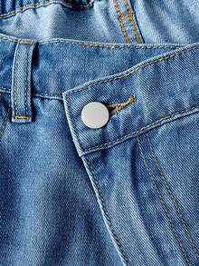 Sweetra Celana Jeans Wanita Ukuran Besar Modis, Kasual, Serbaguna, dengan Potongan Melengkung - Medium Wash - View 3