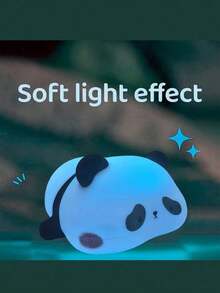 熊貓矽膠燈 拍拍小夜燈 臥室床頭睡眠燈 USB充電 感應式三段亮度 定時自動關燈 生日節慶禮物 熊貓夜燈 - 白色 - 查看 5