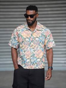 thenoahjr thenoahjr 男士夏季复古提花纹理面料衬衫，男士街头潮流衬衫，男士复古衬衫，男士碎花衬衫，男士街头潮流衬衫 - 彩色 - 查看 7