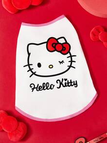 HELLO KITTY AND FRIENDS | SHEIN 可愛蝴蝶結貓咪圖案寵物透氣背心，四季適用，2款設計可選，XXS-XXXXXL尺寸，單件與組合包可選，適合貓狗日常穿著 - 淡粉 - 查看 2
