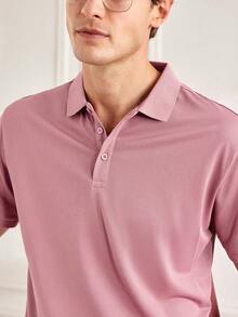 Officeau Men's Casual Lightweight Breathable Solid Color Short Sleeve Polo Shirt, Suitable For Business, Commute And Daily Wear In Summer - Burgundy - View 8