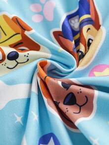 SHEIN | PAW Patrol Setelan Pakaian Santai Anak Laki-Laki dengan Motif Kartun Lucu, Atasan Lengan Pendek dan Celana Pendek - Biru - View 8