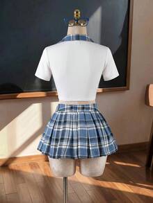 Fantasy Costume Fantasy Costume 學生角色扮演百褶裙與襪子 3 件組 - 彩色 - 查看 7