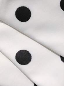 DAZY Polka Dot All-Over Print Contrast Color Strap Padded Sports Bra For Women - White - View 6