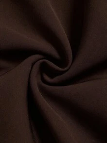 Selianne 優雅性感女款連身褲 夏季深V露背高腰修身深棕色垂墜晚裝 夜店派對約會連身褲 - 棕色 - 查看 3