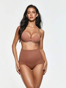 SHAPORA Women's Mesh Patchwork Casual Daily Wear Shaping Triangle Panties - Rust Brown - View 7