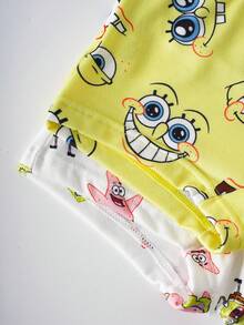 SpongeBob SquarePants | SHEIN 少女細肩帶內衣與內褲套裝 - 白色 - 查看 15