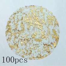 50/100/150 Disposable Gold Placemats, 13 "Glitter Metal Mesh Round Placemats, Gold Foil Mesh Doilies, Table, Wedding, Birthday Party Decorative Gold Doilies - Multicolor - View 18