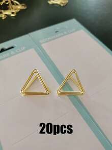 20pcs Triangular Seat Card Holder, Mini Table Card Photo Holder, Picture Holder, Note Holder, Business Card Holder, Suitable For Wedding Parties, Birthday Parties, Offices, Dining Tables, Menu Holders - gold - View 11