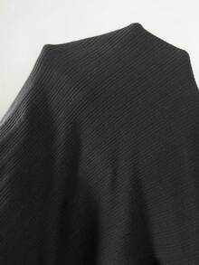 Solflare 黑色休閒女款大尺碼交叉腰長褲 - 黑色 - 查看 7