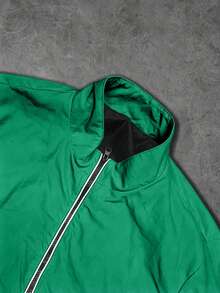 Courvante Tennis Men's Zip-Up Long Sleeve Jacket And Drawstring Waist Shorts Sports Set, Fall - Green - View 6