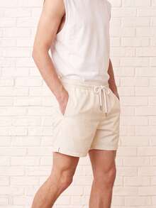Zalmeno Apricot Men's Beach Shorts Christmas  With Water Repellent Fabric Quick Dry Technology And Pockets Ideal For Summer Sports And Gym Commuting Mens Shiny Cream Shorts Yellow Men Swim Trunks Christmas Gift - Apricot - View 6